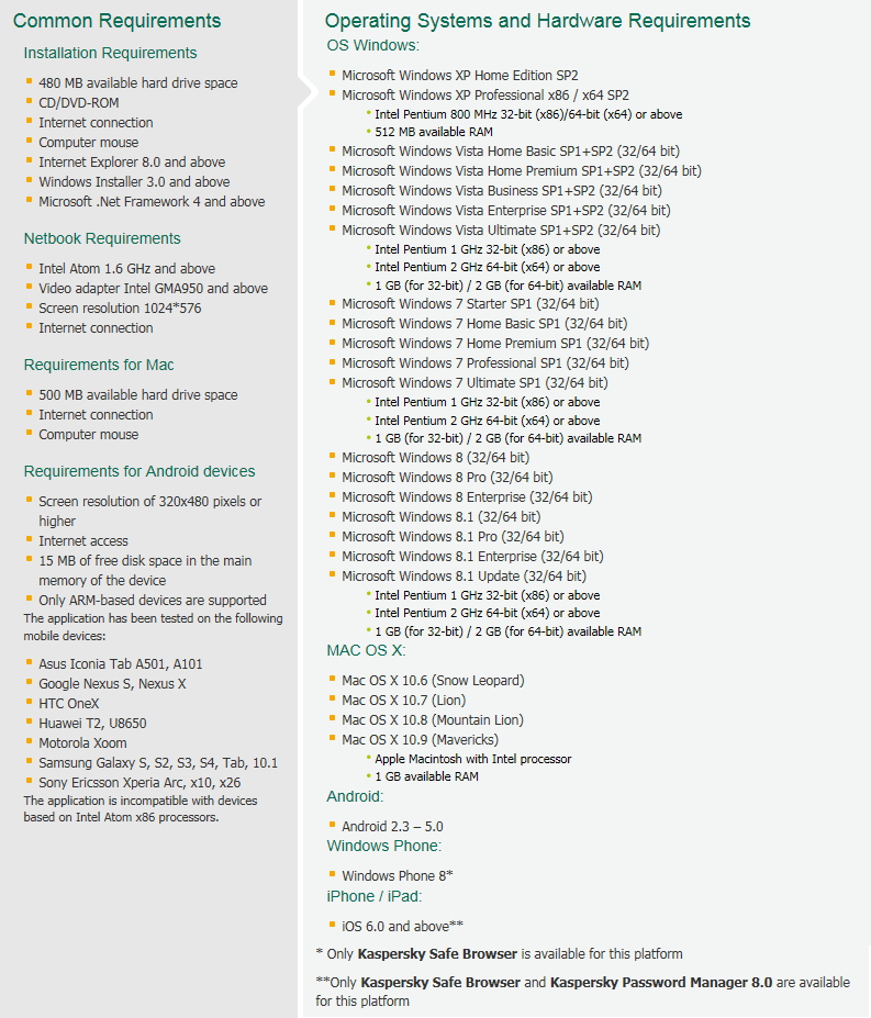 System Requirements